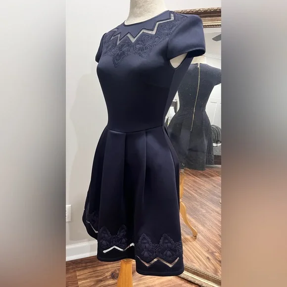 Ted Baker London Navy Dress with Embroidered Details - Picture 2 of 7
